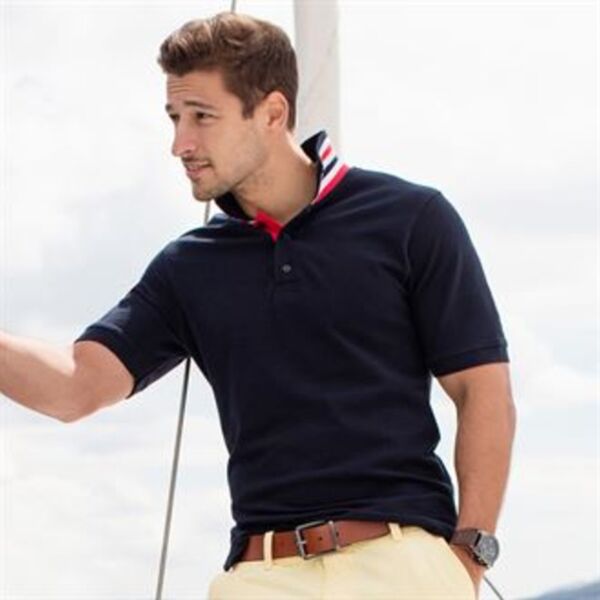 Striped collar polo shirt Thumbnail