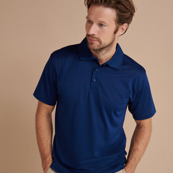 Cooltouch® textured stripe polo Thumbnail